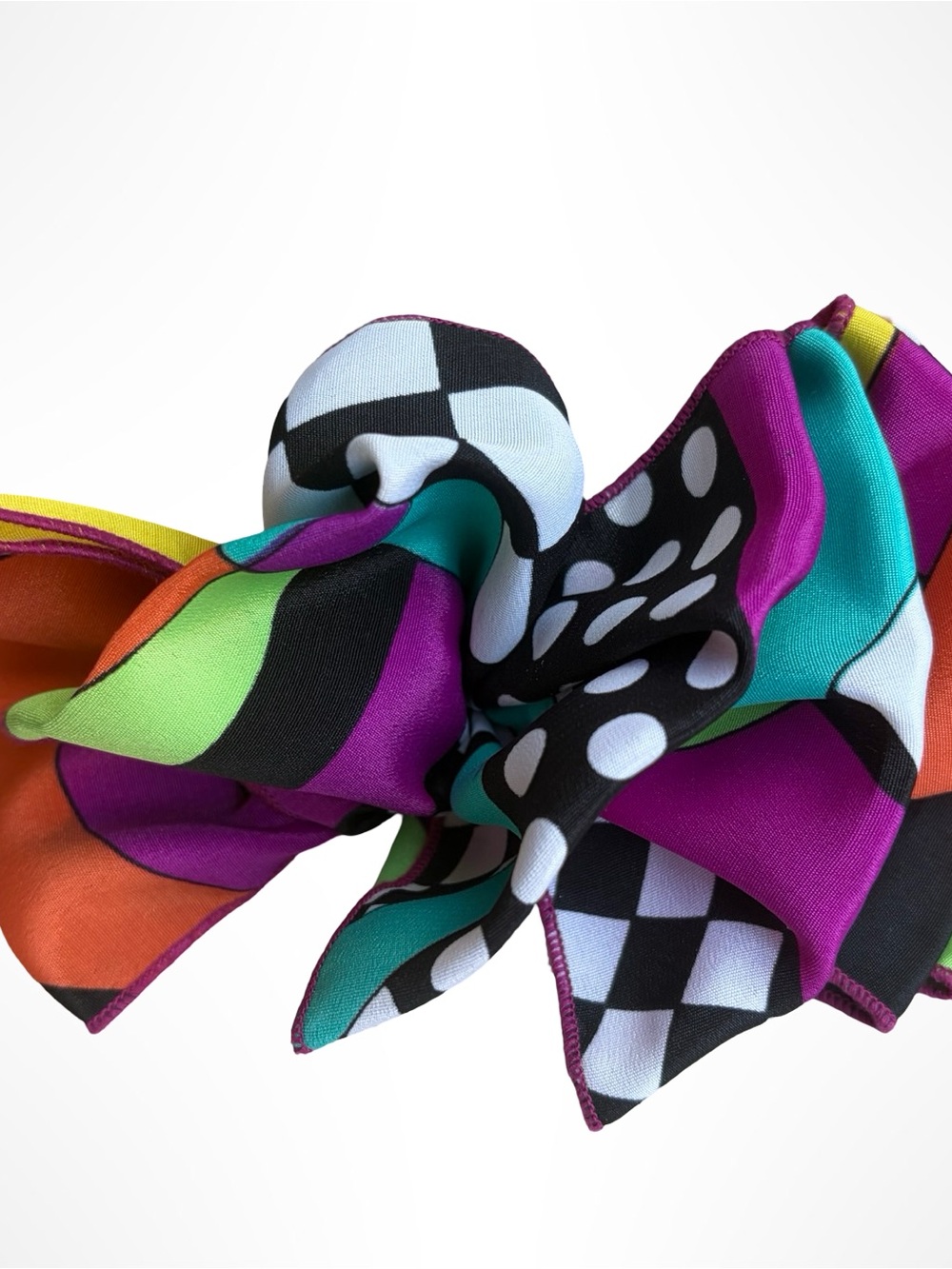 Vintage 90s Vibrant Memphis Geometric Bow Barrette
